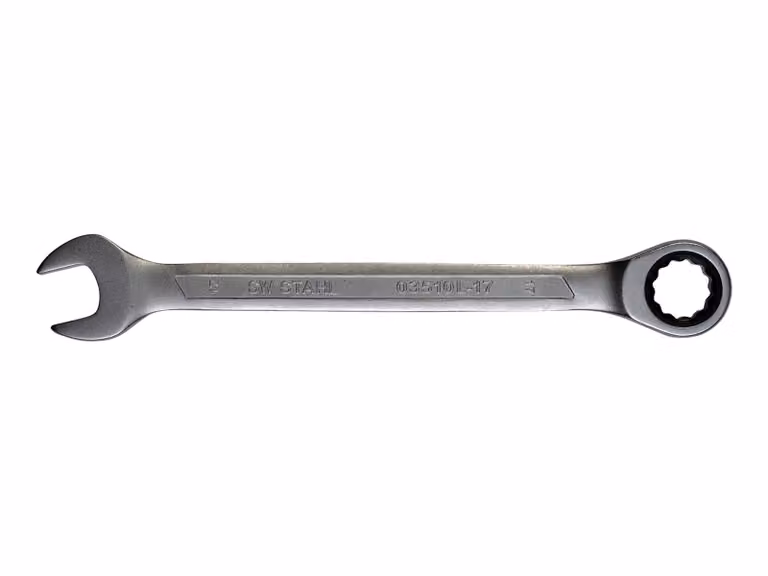 SW-Stahl 03510L-17 Chiave a cricchetto ad anello 17 mm I a denti fini con 72 denti I Chiave aperta con cricchetto ad anello I Chiave aperta a cricchetto ad anello I Chiave aperta ad anello
