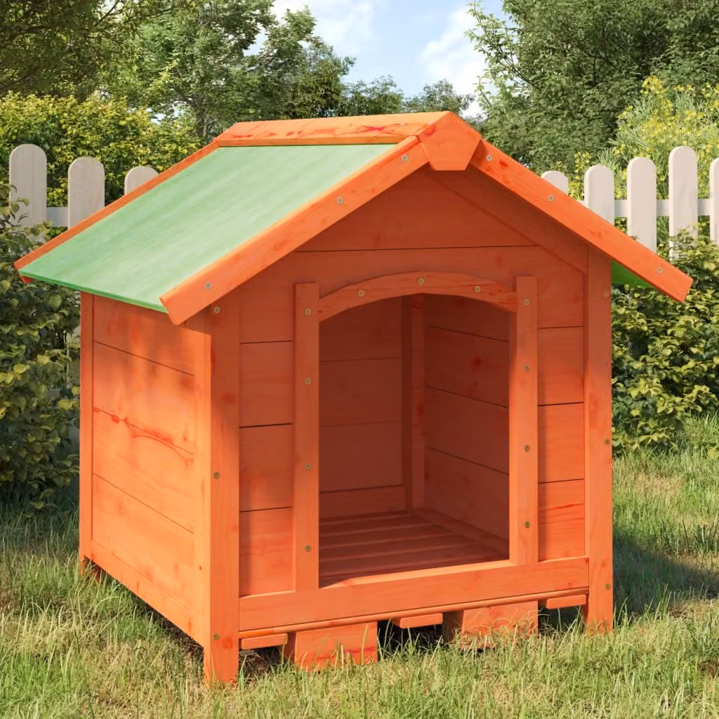 The Living Store cuccia per cani marrone 65x65x61,5 cm in legno di pino massiccio