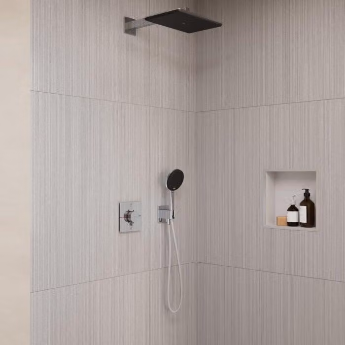 Sistema doccia hansgrohe Raindance Alive Q 210/340, con un getto, e soffione softcube