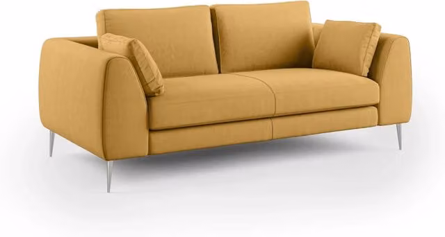 Divano moderno Plano Divani.Store in microfibra tecnica smacchiabile giallo L: 196 cm