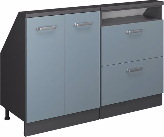 Set di mobili sottotetto Rion Grigio-blu/Antracite Set di 2 Vicco