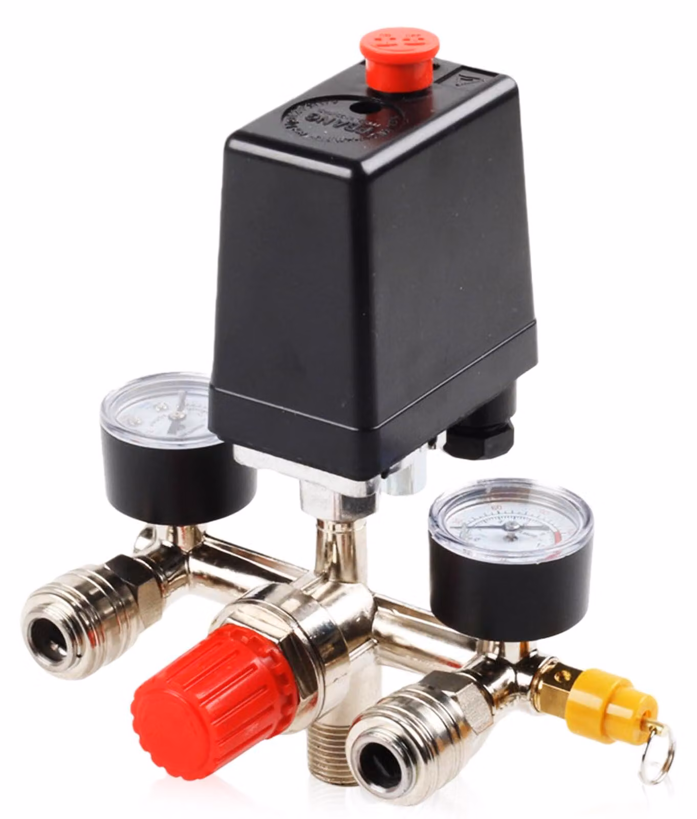 Regolatore di pressione per compressore, 220 V, con interruttore di pressione e manometri