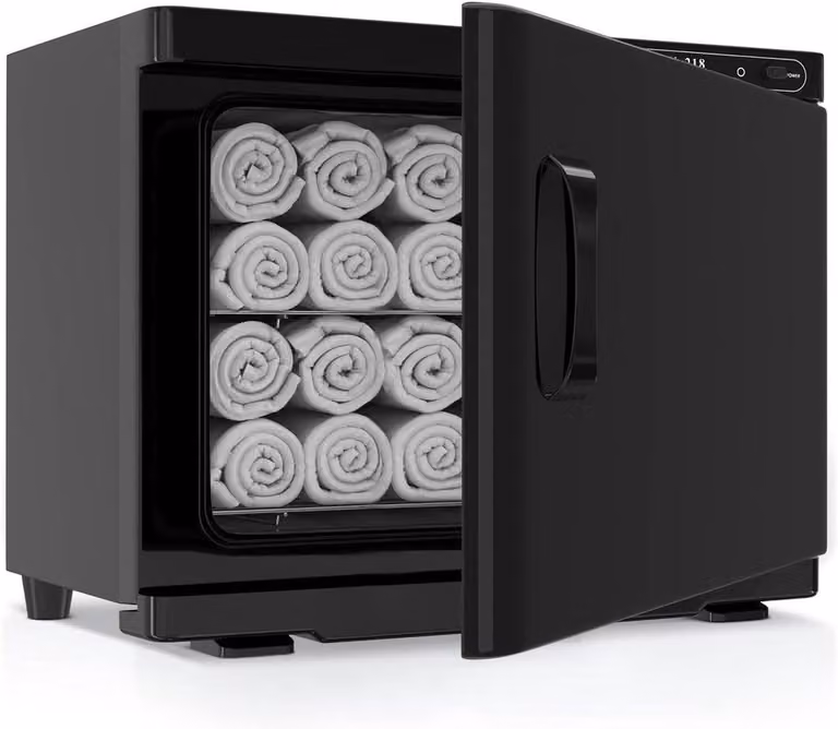 Asciugamani elettrico - Armadio riscaldante professionale - Riscaldamento a 360° - 23 litri - Nero
