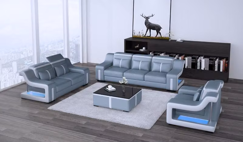 Leder Wohnzimmer Garnituren Couch Set Sofas Couchen Sofagarnitur 3+2+1 G8047D