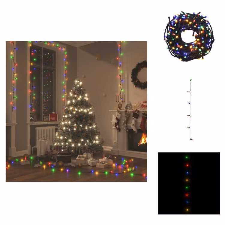 vidaXL Fata LED con 2000 LED multicolore 200 m PVC - Illuminazione natalizia