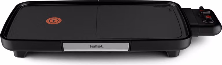 Griglia, Tefal CB641810, Plancha Booster, 2200 W, Power Boost, Termostato regolabile, Superficie antiaderente Tefal Resist +, Indicatore Thermospot, Nero