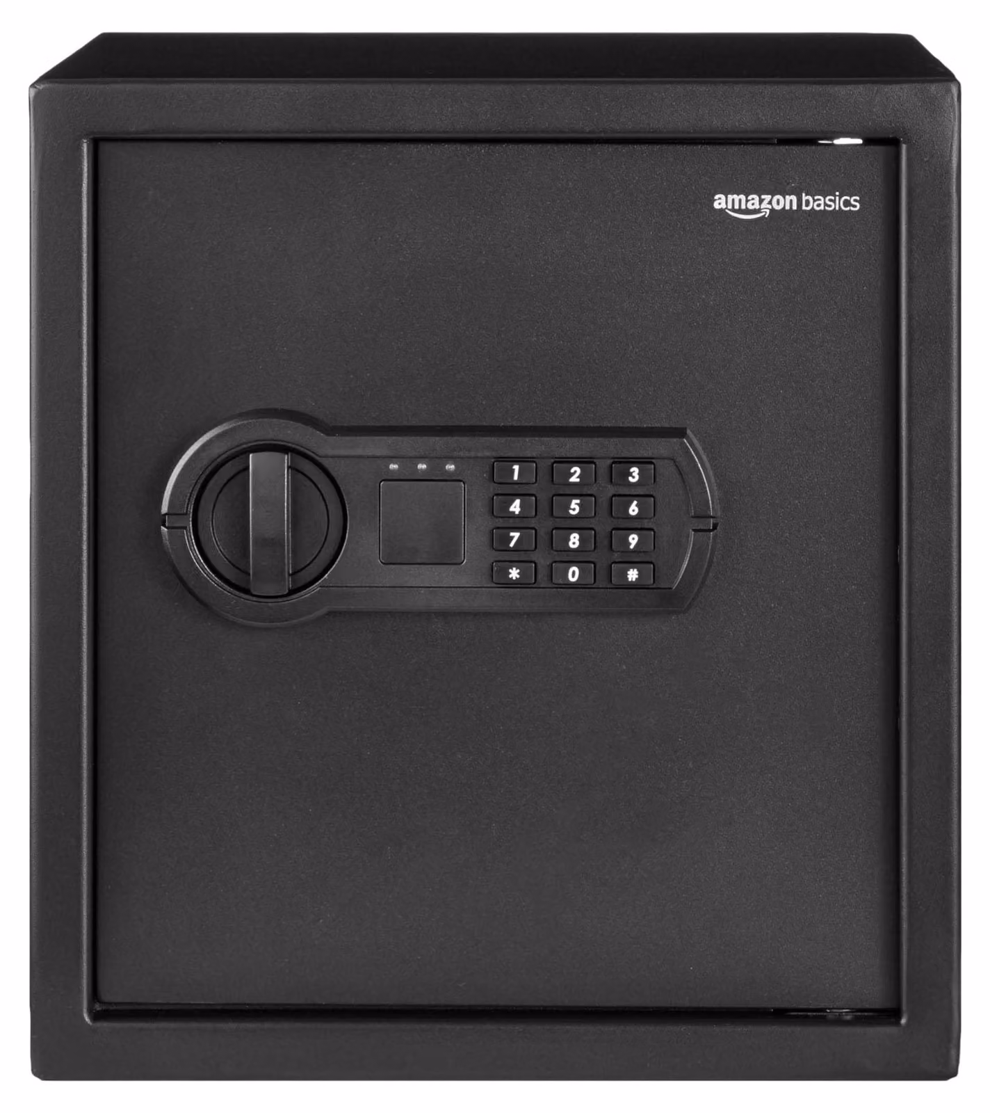 Cassaforte elettronica in acciaio Amazon Basics con tastiera digitale programmabile per gioielli, denaro e oggetti di valore, 34 l, 33 cm x 33 cm x 36 cm