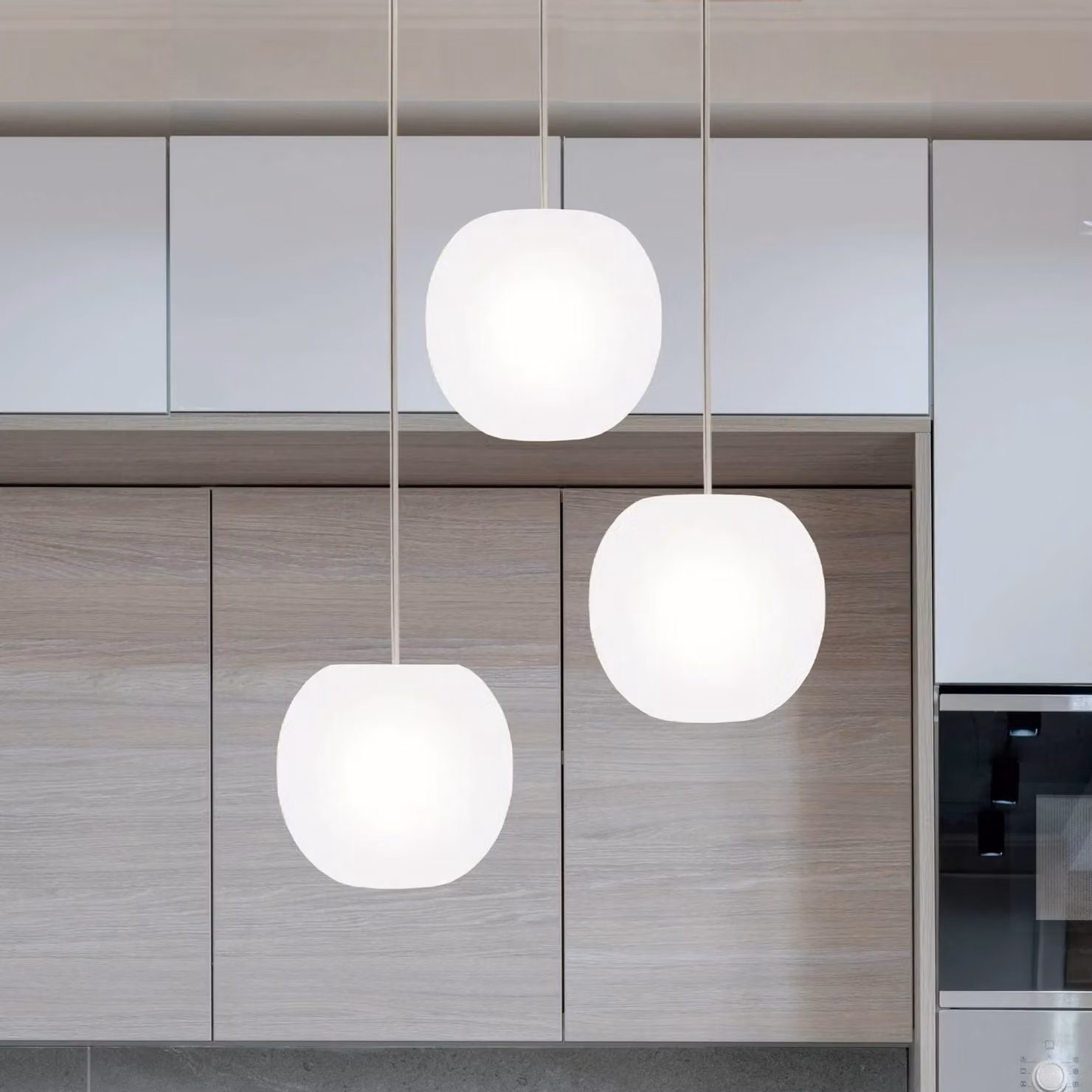 Casablanca Lampada a sospensione Acai, dimmerabile, Bianco / Opale, Soggiorno / Sala da pranzo, Vetro, Lampada a sospensione
