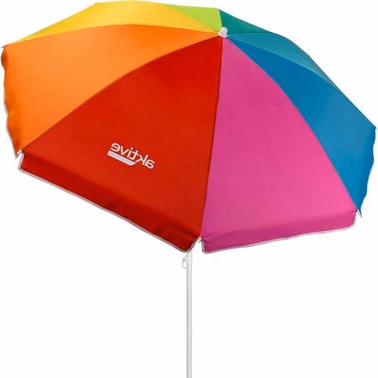 Ombrellone da spiaggia con filtro UV - 180 cm - pieghevole - Active Beach - borsa per il trasporto - stampato - Ø 22-25 mm - colorato - ombrellone da spiaggia