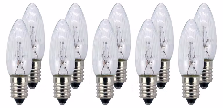 Lampadine di ricambio, confezione da 10, 15V, 2,5W, attacco E10, per catene luminose