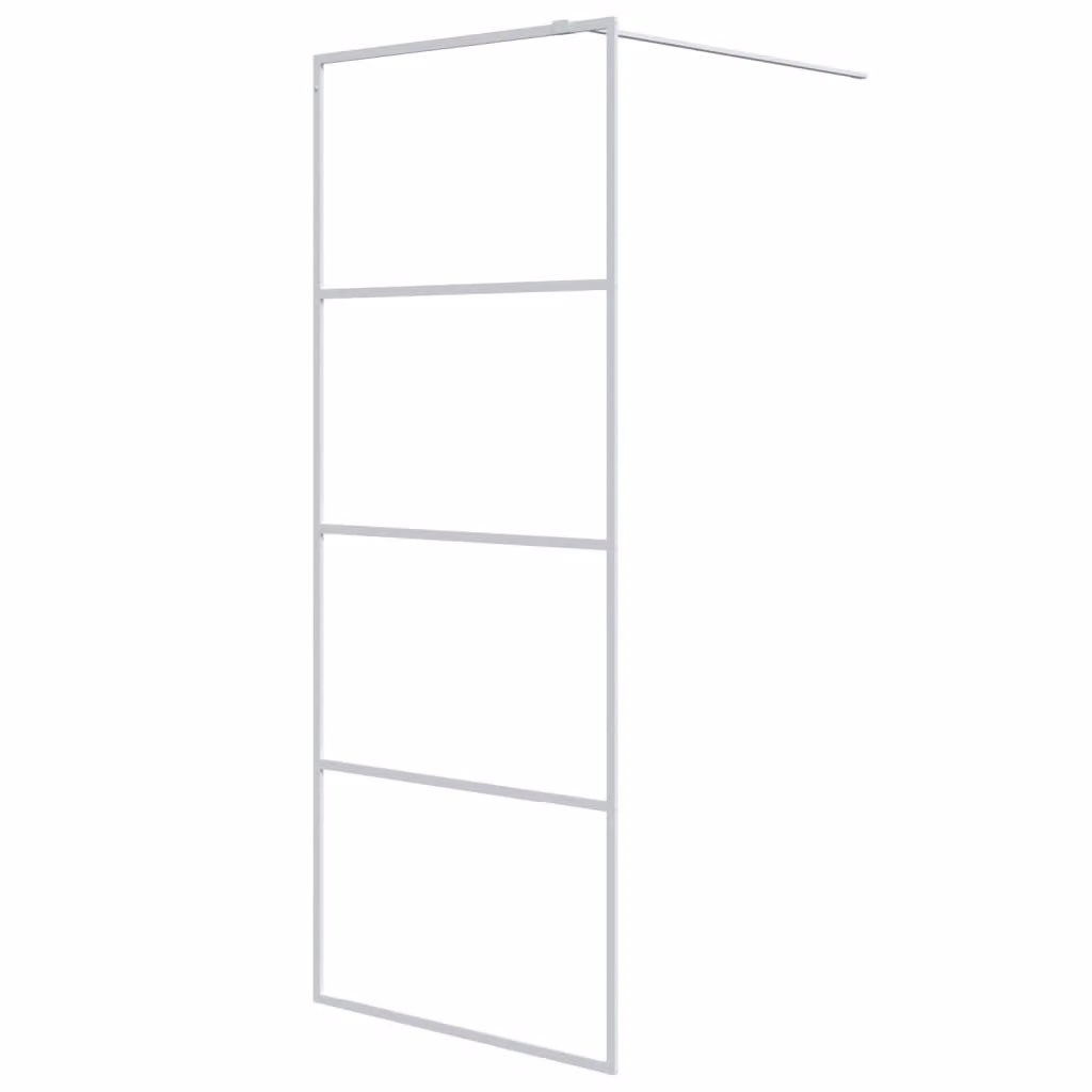 Parete Doccia Walk in Bianca 80x195 cm Vetro Trasparente ESG