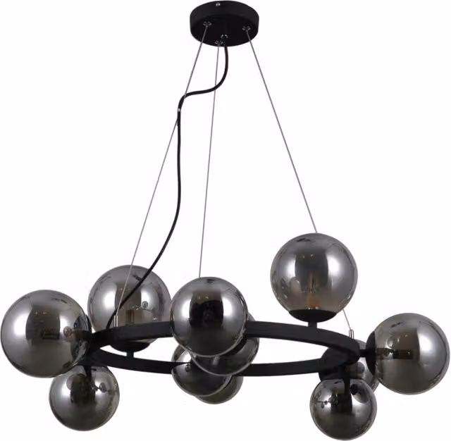 Lampadario Italux Montora moderno nero satinato 11xG9