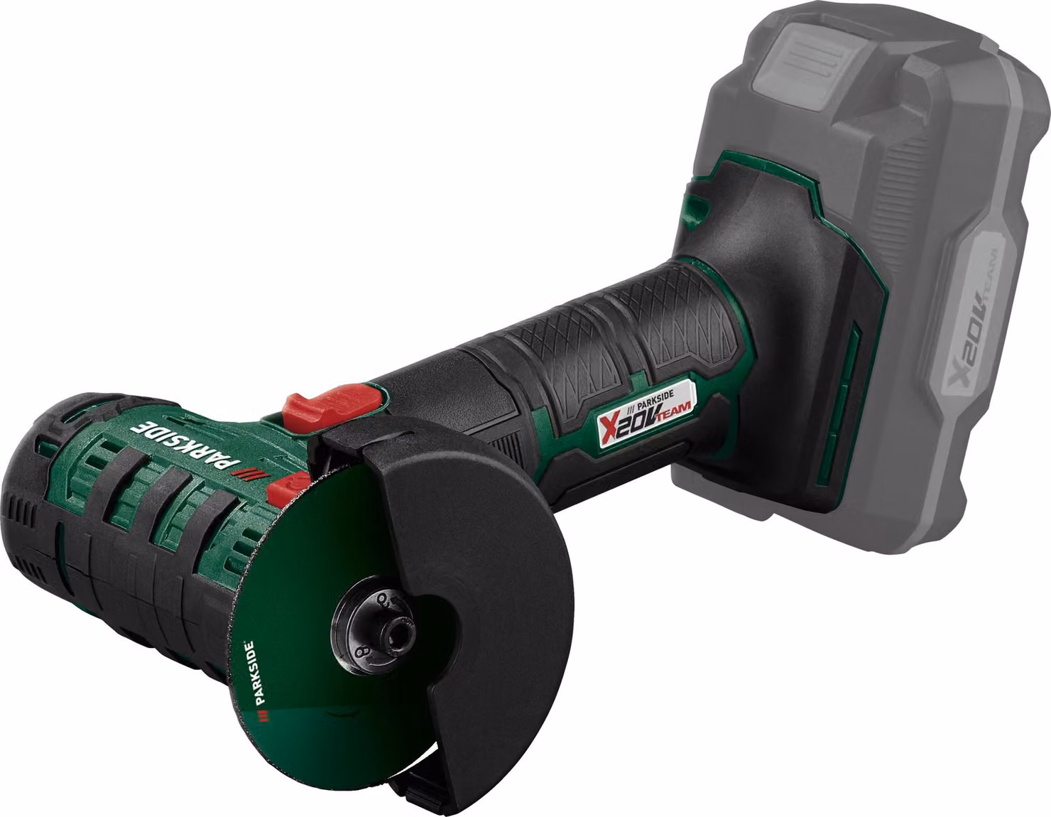 Smerigliatrice angolare a batteria PARKSIDE® 20 V «PWSAM 20-Li B2», senza batteria e cavo di ricarica