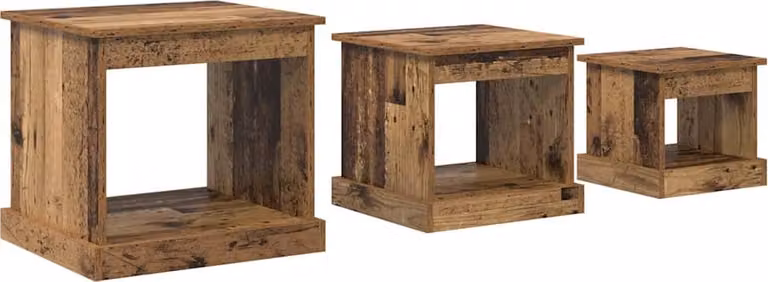 Tavolino da salotto 3 pcs Legno vecchio Legno multistrato