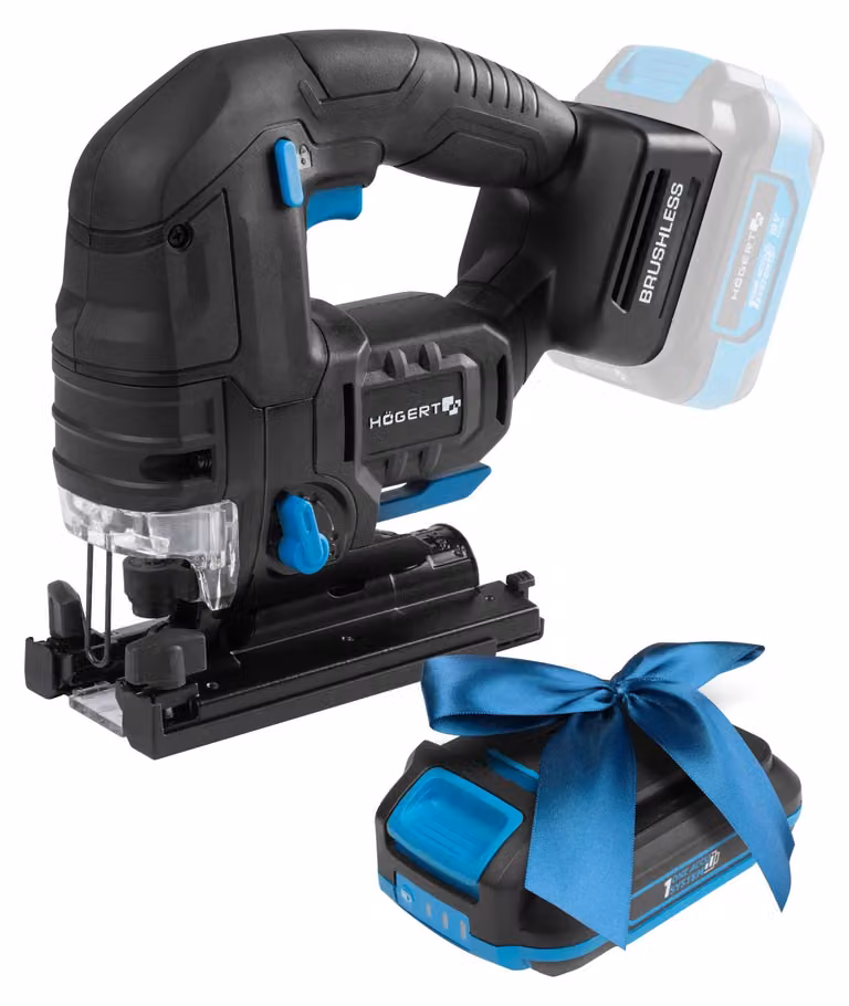 HÖGERT TECHNIK: Sega a pendolo senza fili a batteria da 18V, motore brushless, 0-2600 giri/min