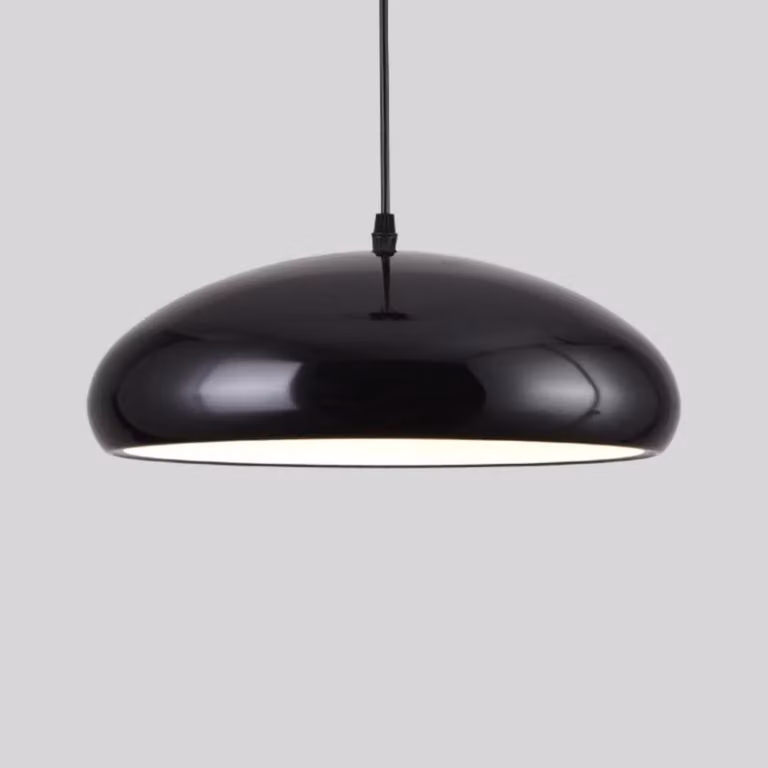 Lampada a sospensione, diametro 35 cm, nera - 3 punti luce - Metallo - Per interni