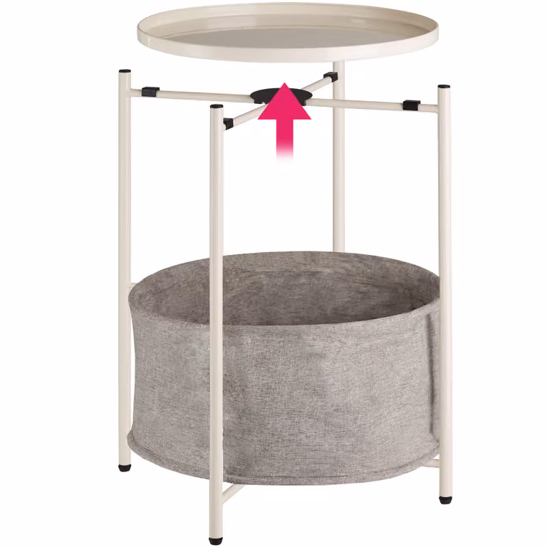Tavolino rotondo moderno tectake beige L/P/H: 45,5 x 45,5 x 53 cm