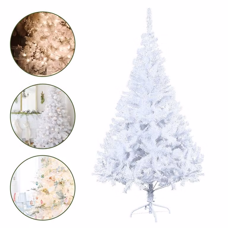 Jopassy albero di Natale artificiale albero di Natale artificiale incl. supporto albero in metallo bianco 150cm