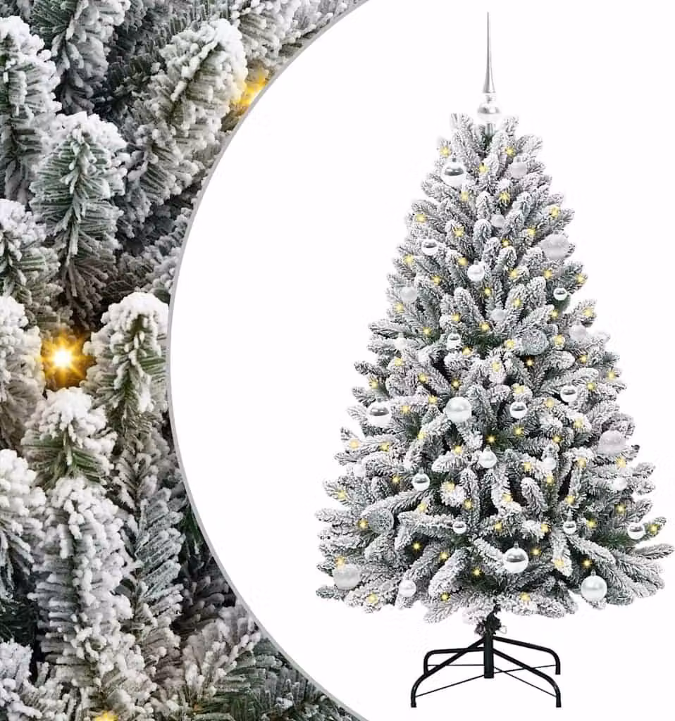 Albero di Natale artificiale con 150 LED Verde e Bianco 150 cm
