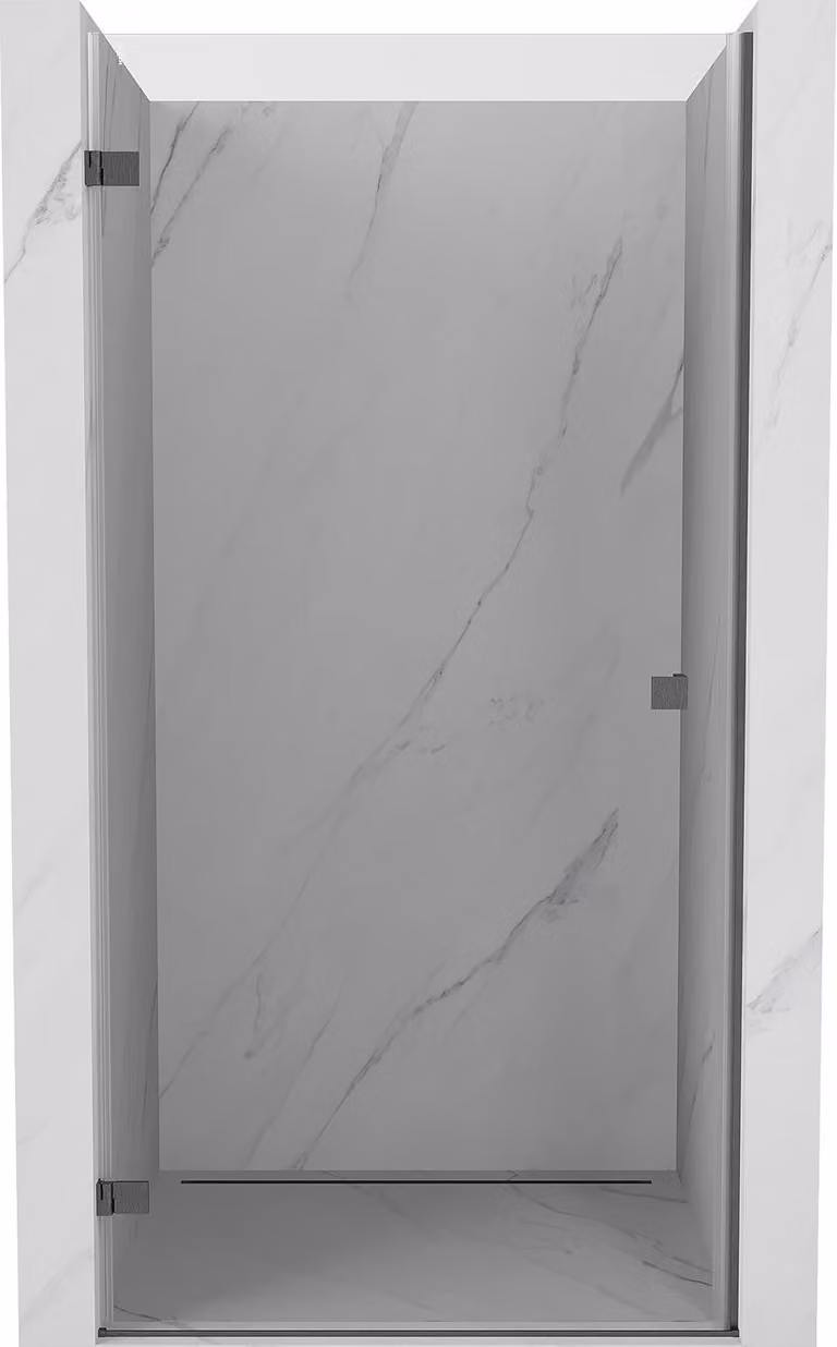 Mexen Lunar-B porta doccia a battente sinistra 85 cm, trasparente, grigio canna di fucile spazzolato - 832-085-000-66-00-L