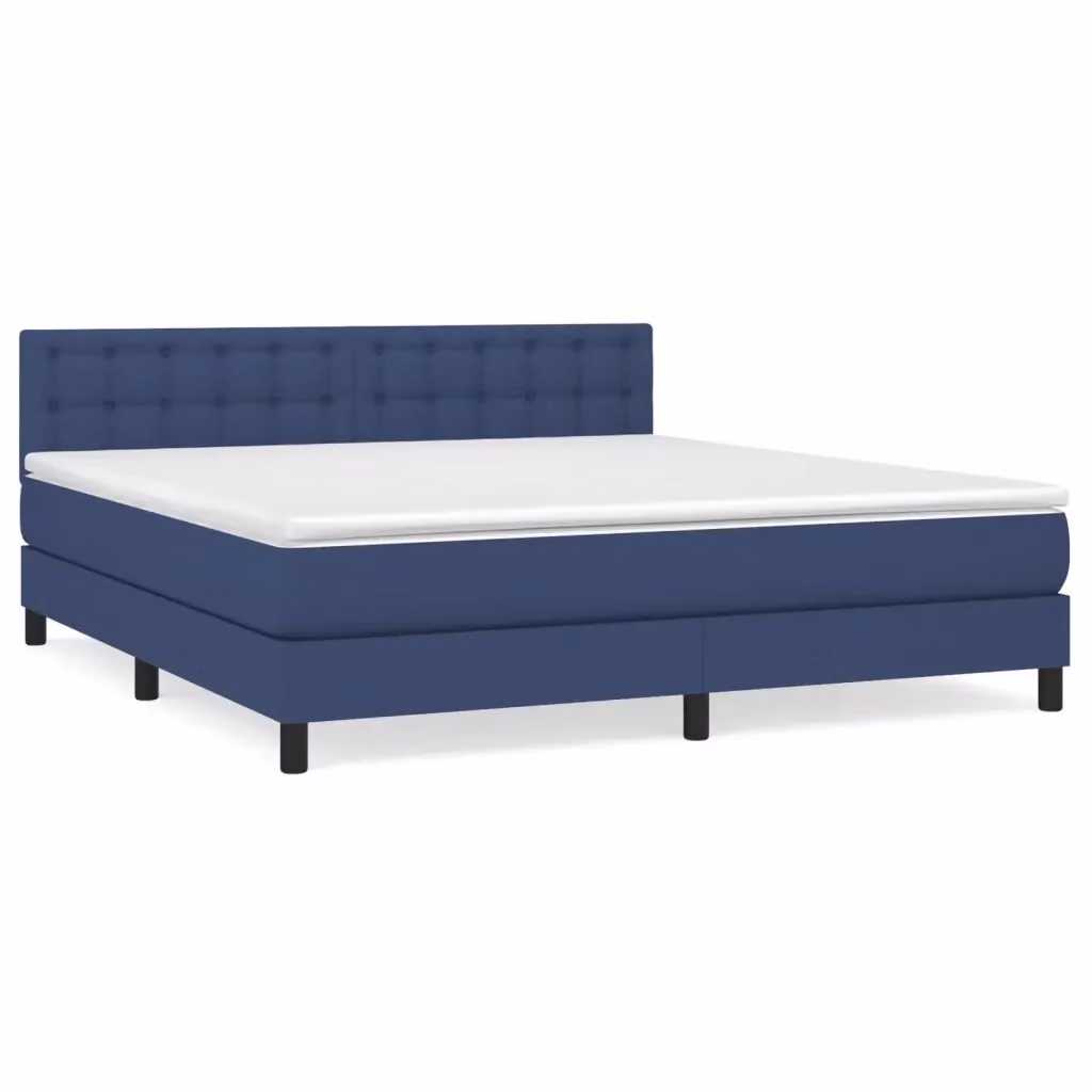 Letto Ibrido con Giroletto a Molle e Materasso vidaXL, Colore Blu e Bianco, L/P: 180 x 200 cm – 2
