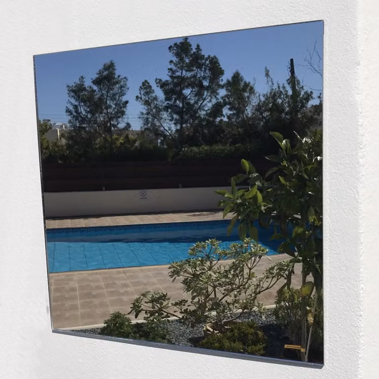 Specchio da giardino di 45 cm, finitura argento