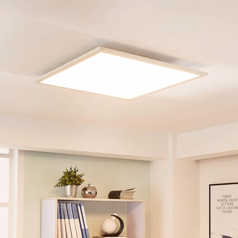Arcchio Lysander pannello LED, CCT, 62 cm, bianco Arcchio, dimmerabile, Bianco / Opale, Studio / Ufficio, Alluminio, Pannello LED
