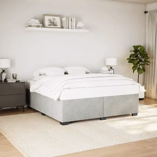 Giroletto senza Materasso-Struttura Letto Grigio Chiaro 180x200 cm Velluto 908168