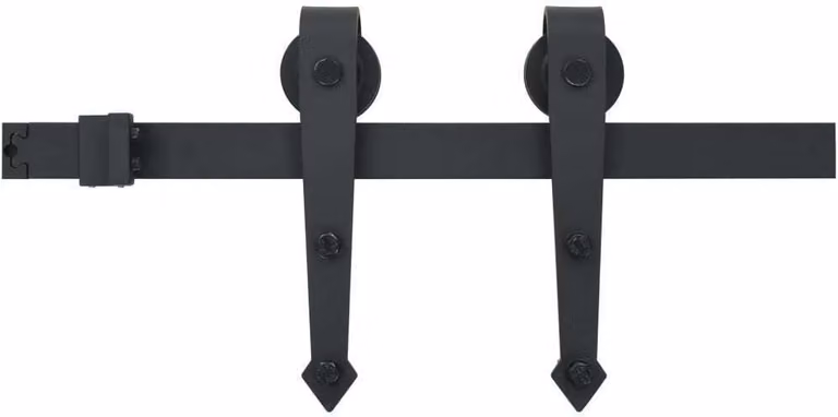 Kit di Binari per Porte Scorrevoli 183 cm Acciaio Nero