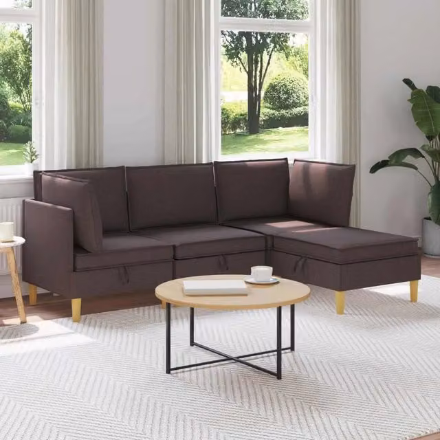 Set di divani modulari con spazio di archiviazione 4 pz Tessuto 3413695