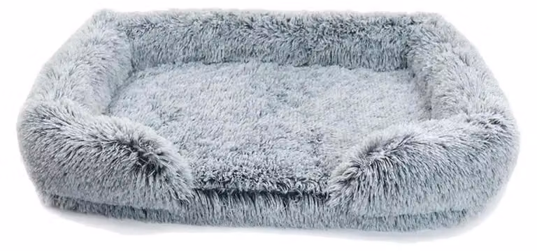 Cuccia ortopedica per cani, con rivestimento removibile, colore grigio, taglia L (75x50x14 cm)