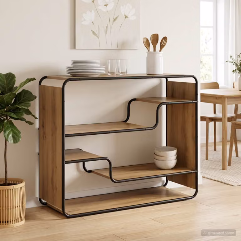 Credenza in stile industriale vidaXL in rovere marrone, L 98 cm x P 37,5 cm x H 75,5 cm