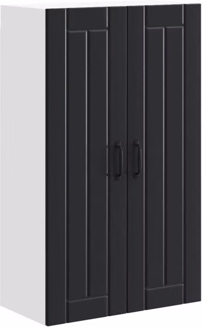 Pensile da cucina moderno LUCCA nero con ante a battente e ripiani interni L: 60 cm, P: 31 cm, H: 100 cm