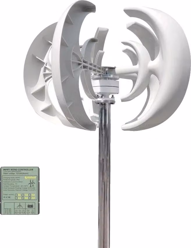 Generatore eolico, asse verticale, compatibilità solare ibrida, con controllo MPPT, 3000W-a, 24V