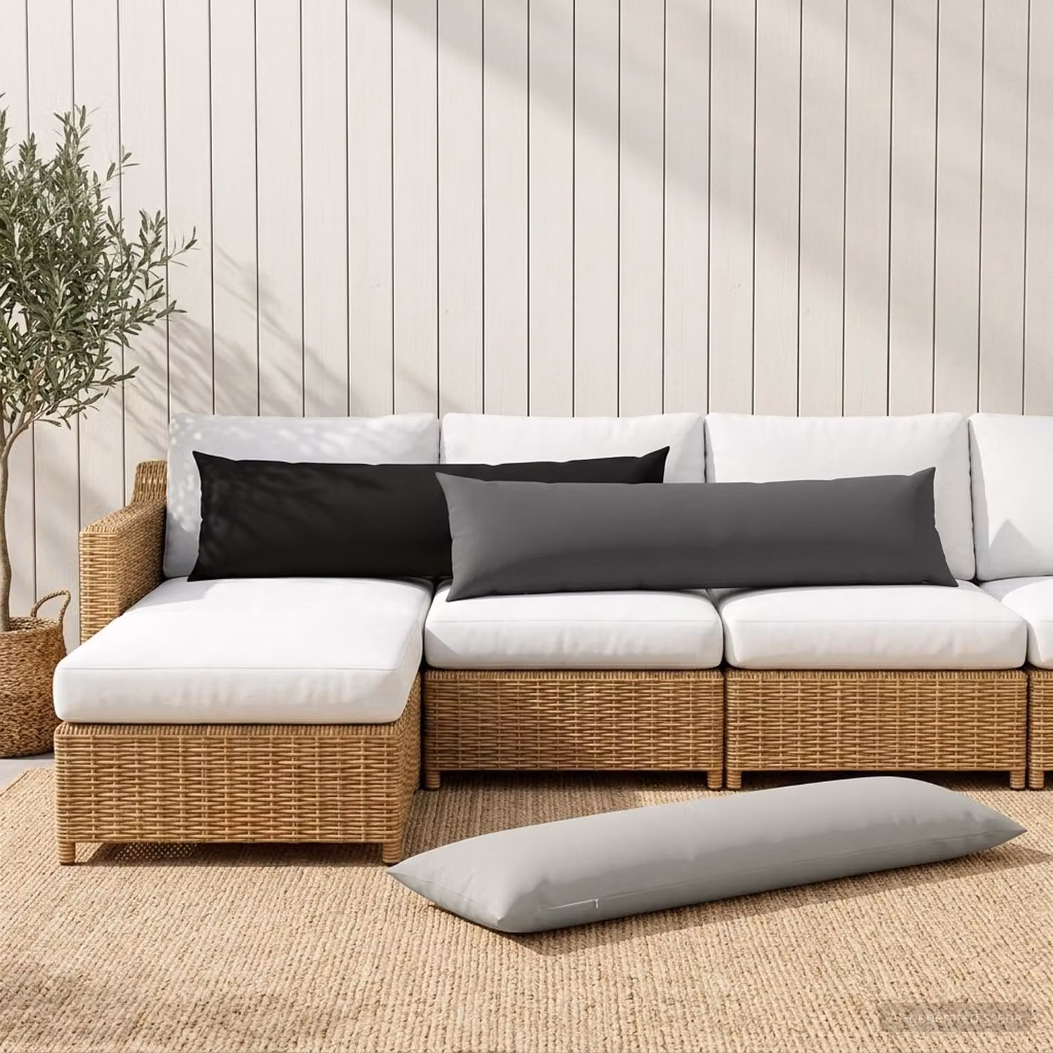 Federa vidaXL HEERLEN Antracite e Bianca in Poliestere L 145 x P 40 cm