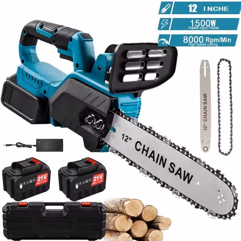 Troncatrice a batteria - Motosega senza fili - Lunghezza lama di 30 cm - Motore brushless da 0 a 8000 giri/min - Compatibile con batterie da 18V - Include 2 batterie
