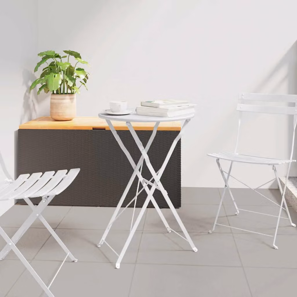 vidaXL Tavolo da bistrot moderno in metallo bianco con piano pieghevole, Ø 50 x H 71 cm