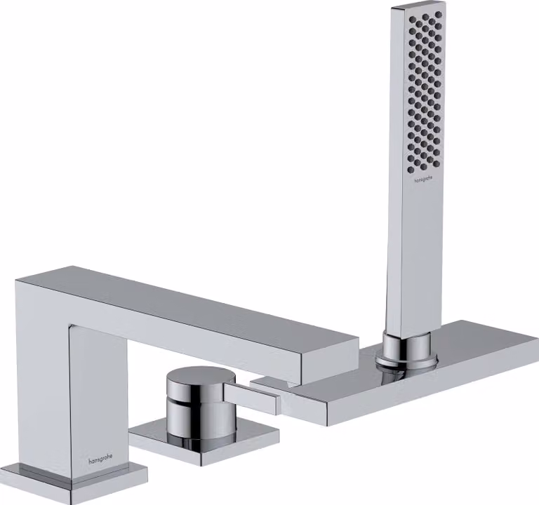 Mitigeur monocommande de baignoire hansgrohe Tecturis E, 3 trous, portée 206 mm, accessoires et sBox inclus, 2 points d'eau, 73443000, 73443000