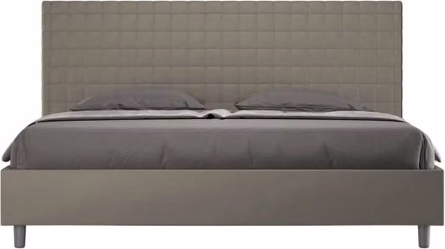 Letto matrimoniale king size con contenitore Sunny Ityhome imbottito in similpelle color cappuccino L/P: 190 x 190 cm
