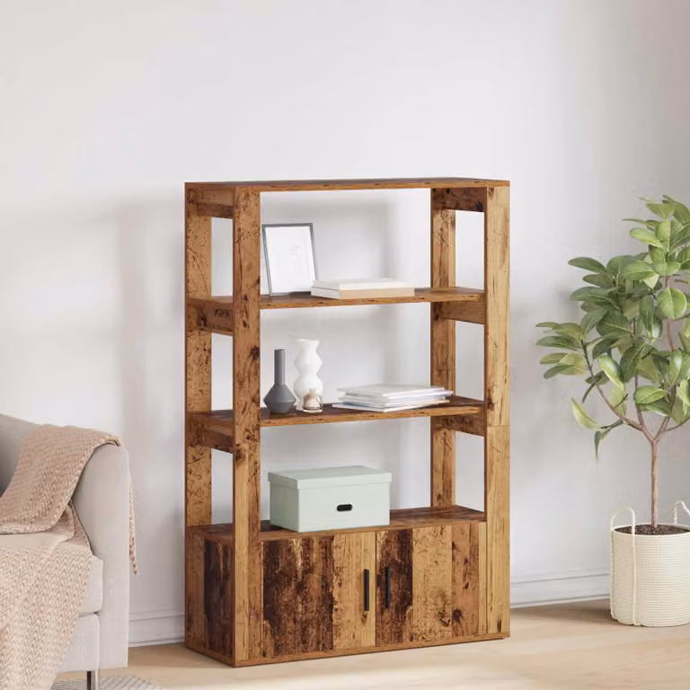 Credenza moderna vidaXL in legno ingegnerizzato color marrone L: 80 cm, P: 30 cm, H: 119.5 cm