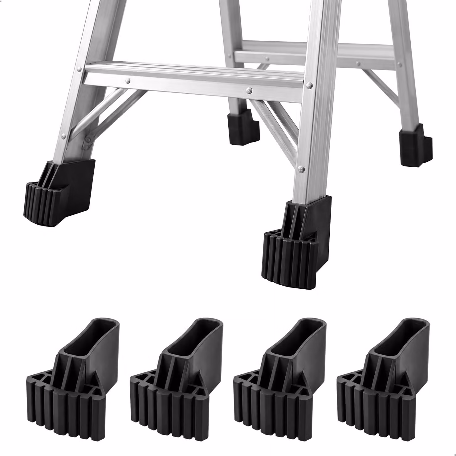 Piedini antiscivolo per scale, ricambi in gomma per piedi di scale, confezione da 4 pezzi, colore nero
