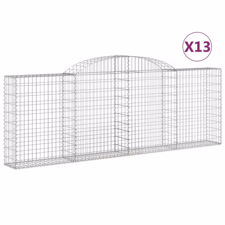 Cesti Gabbioni ad Arco 13 pz 300x30x100/120 cm Ferro Zincato