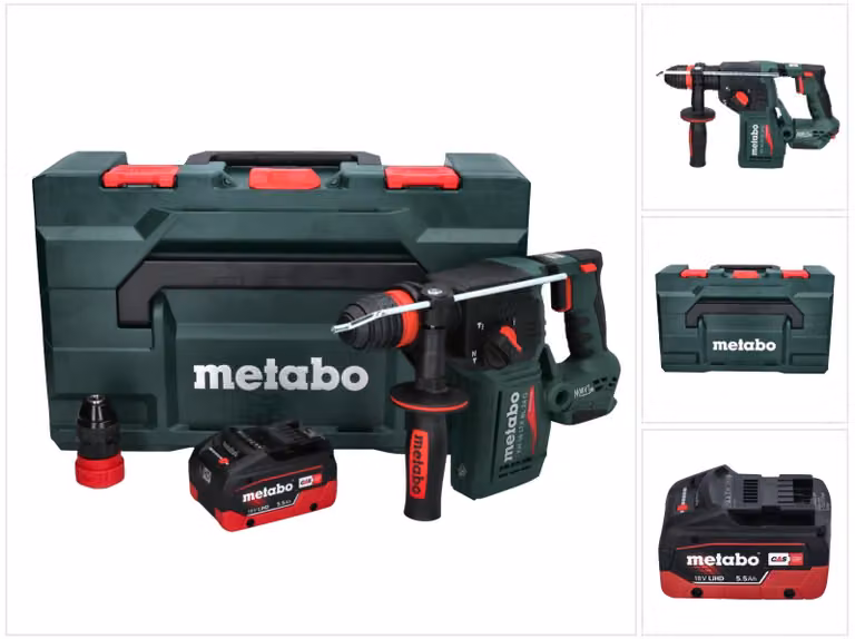 Metabo KH 18 LTX BL 24 Q Martello combinato a batteria 18 V 2,2 J + 1x batteria ricaricabile 5,5 Ah + metaBOX - senza caricatore