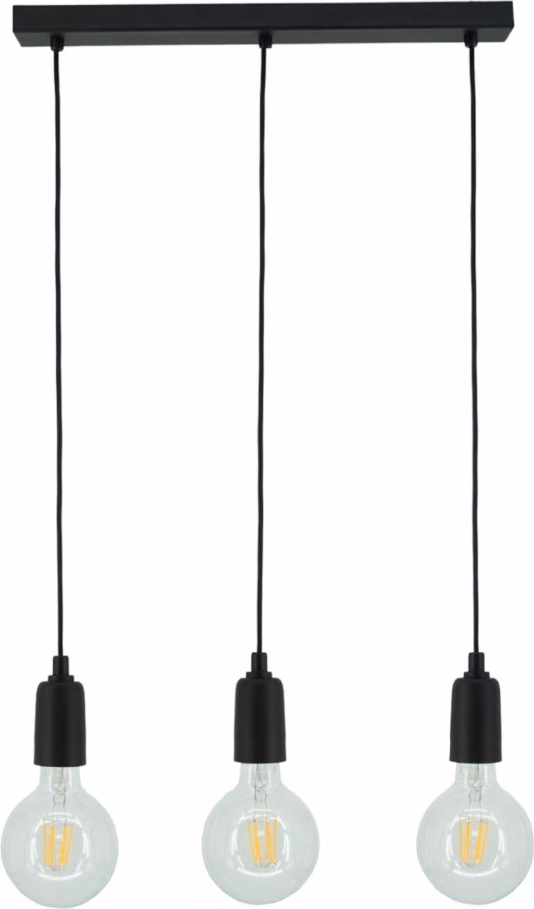 Moderne lampade da soffitto nere Hades 2881/Z-B-3 con 3 punti luce E27 IP 20 metallo