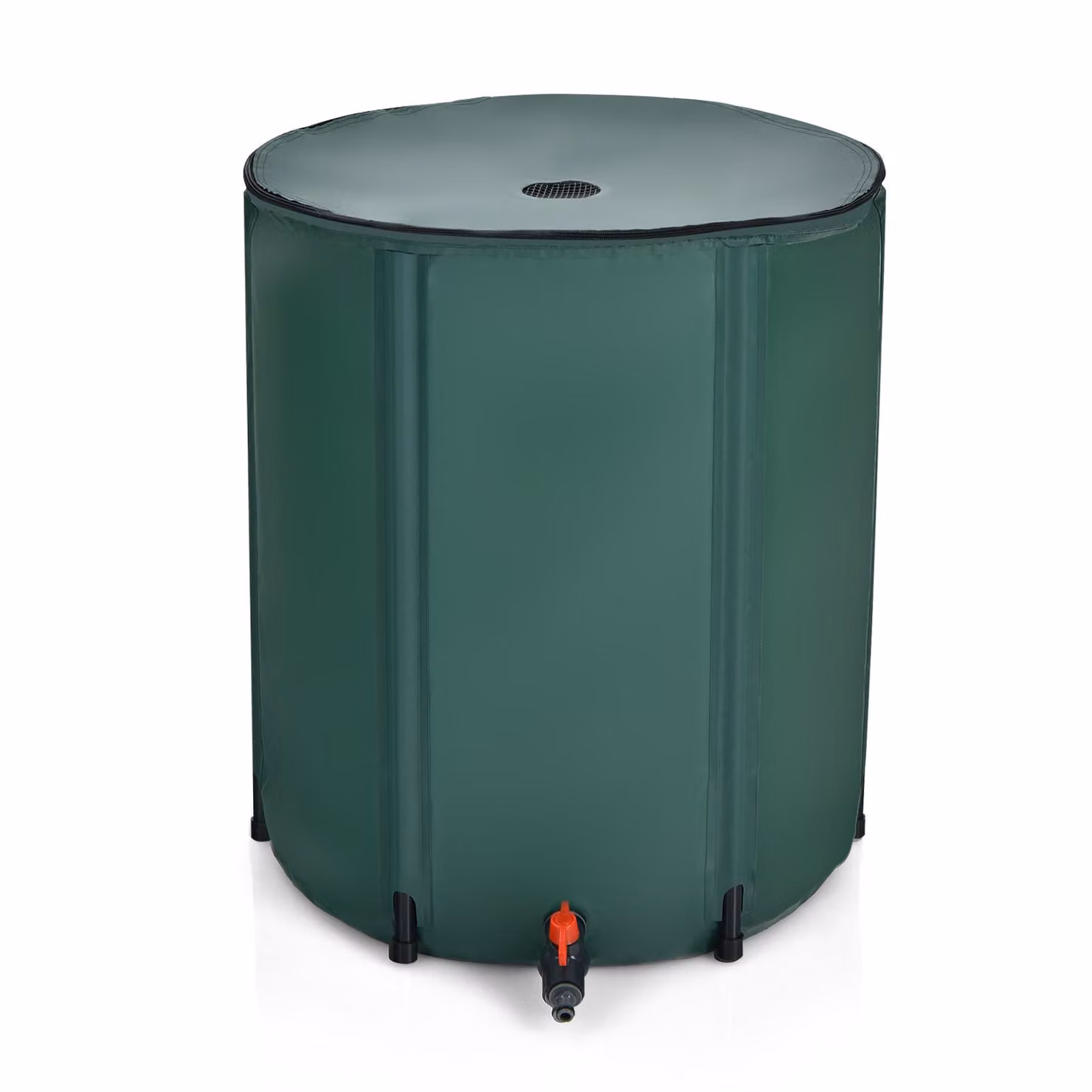 COSTWAY 200L barile per acqua piovana con valvola di troppopieno, barile pieghevole per acqua piovana, serbatoio per acqua piovana in PVC, serbatoio per acqua piovana 60x60x70cm