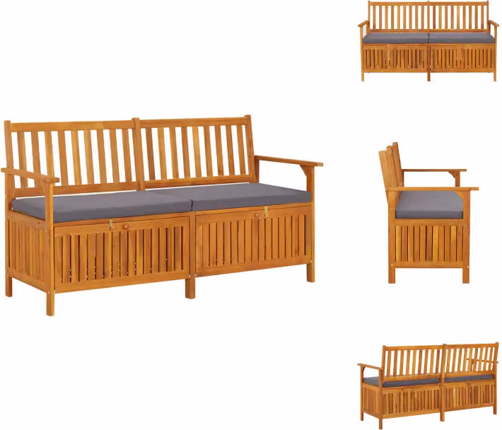 vidaXL Panca con cuscino 148 cm in legno massiccio di acacia - Panche da giardino