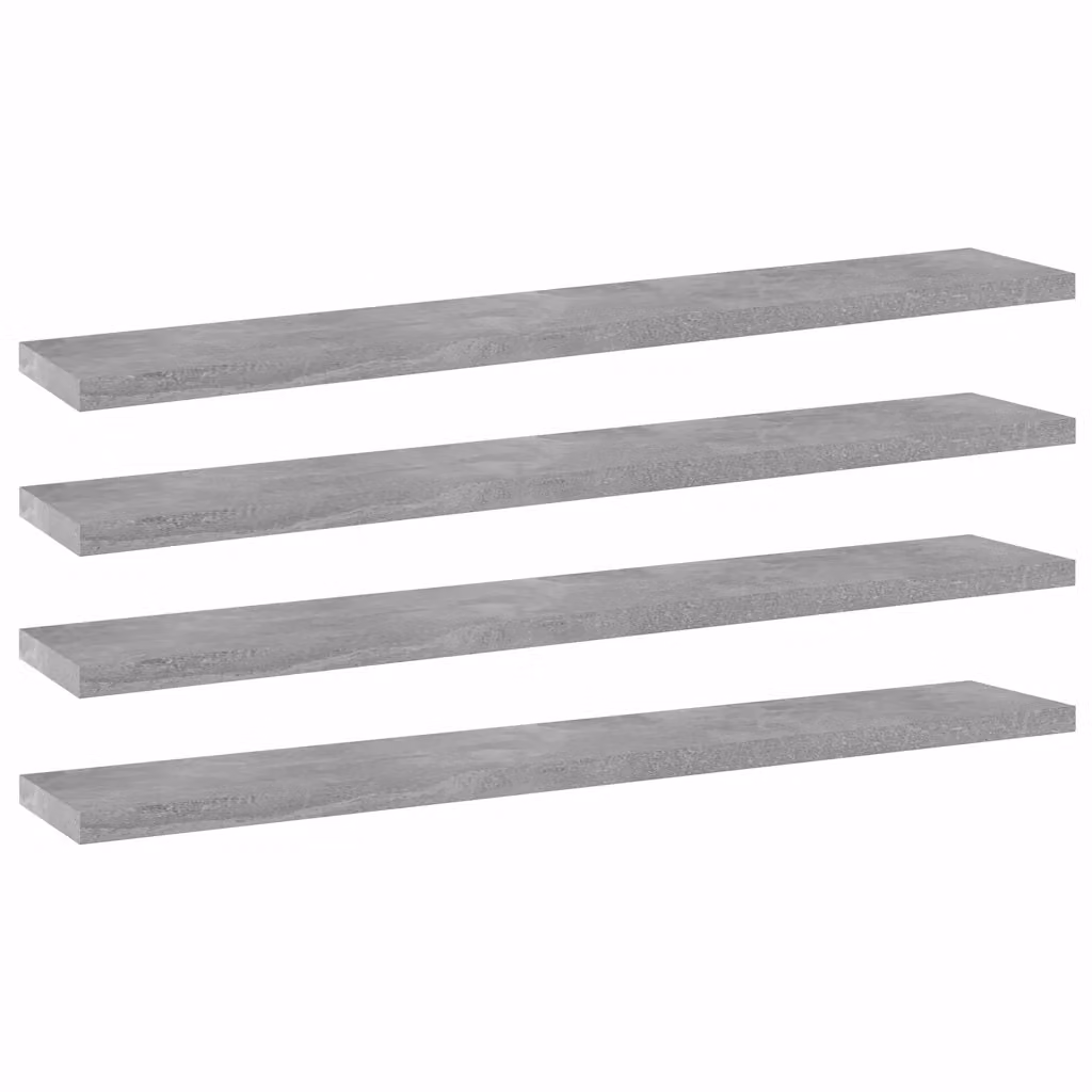 Set di 4 ripiani per libreria da parete vidaXL in legno multistrato, colore grigio cemento, L: 60 cm, P: 10 cm, H: 1,5 cm
