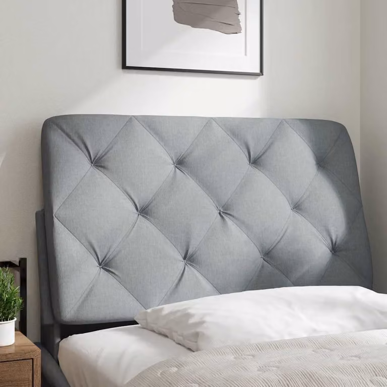 vidaXL Cuscino Testiera Grigio Chiaro 80 cm in Tessuto