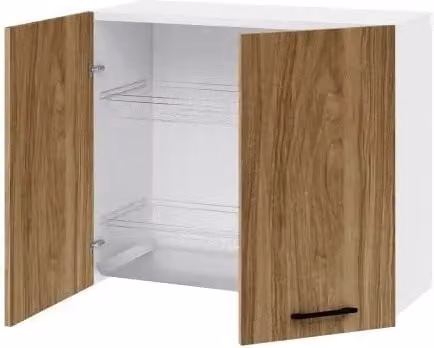 Mobile Pensile Scolapiatti Componibile IPERBRIKO per Cucina, Colore Noce Naturale, L 80 cm x P 32 cm x H 72 cm, con 2 Ante a Battente