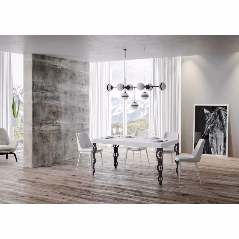 Tavolo allungabile Karamay Itamoby Bianco Frassino e Antracite L: 180-284 cm, P: 90 cm, H: 77 cm – 2